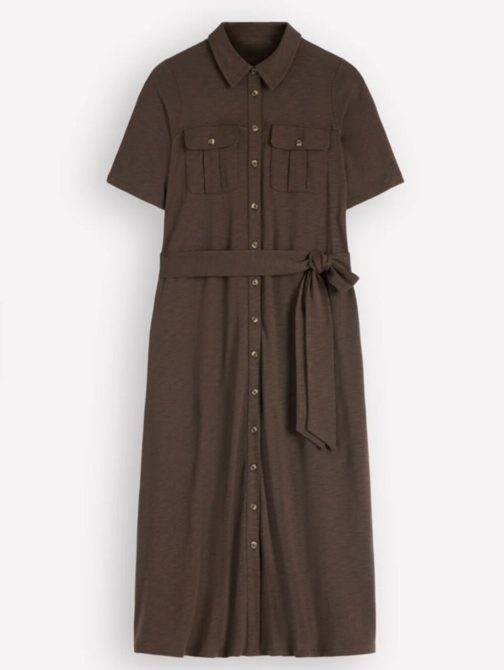 NWT Boden MAVIS Midi Shirt Dress 10 PETITE Bitter Chocolate - Picture 2 of 12